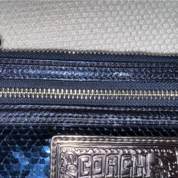 Coach Sequin Blue Wristlet - Picture 3 of 6